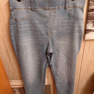 Terra & Sky Light Blue Jeggings with Stud Accents